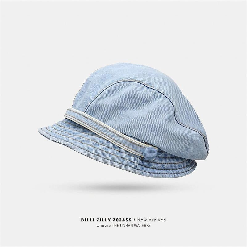 Jean Fisherman Hat Women's Short Brim Beret Bucket Hat