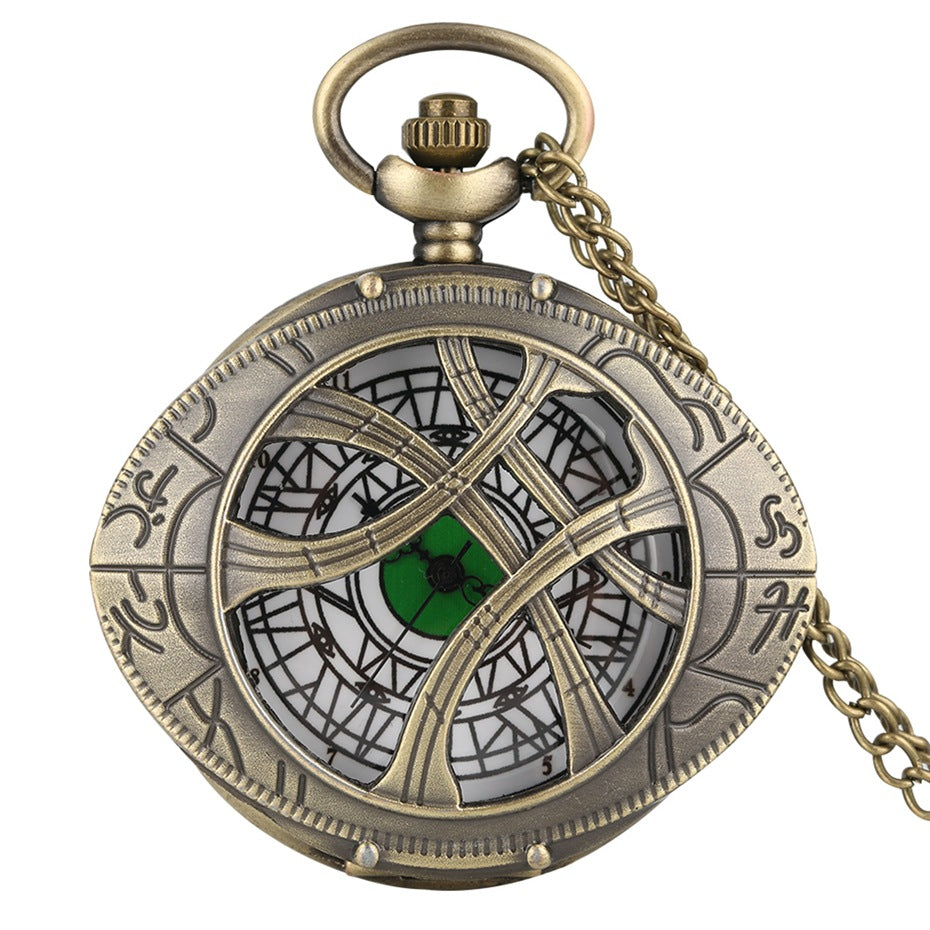 New Creative Hollow Antique Quartz Pocket Watch Ago Motorcycle Eye Theme Pocket Watch
