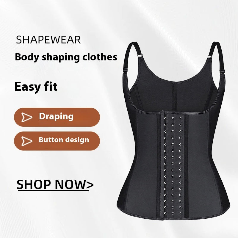 Rubber Corset Waist Girdling Belly Contraction Spaghetti Strap Tank Top