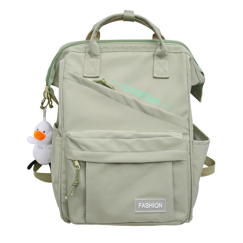Solid Color Backpack Large Capacity Schoolbag