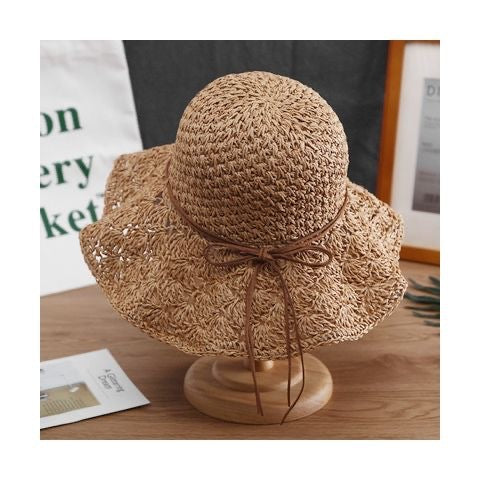 Finished Hand-woven Summer Travel Sunshade Beach Straw Cover Face UV All-matching Hat Tide