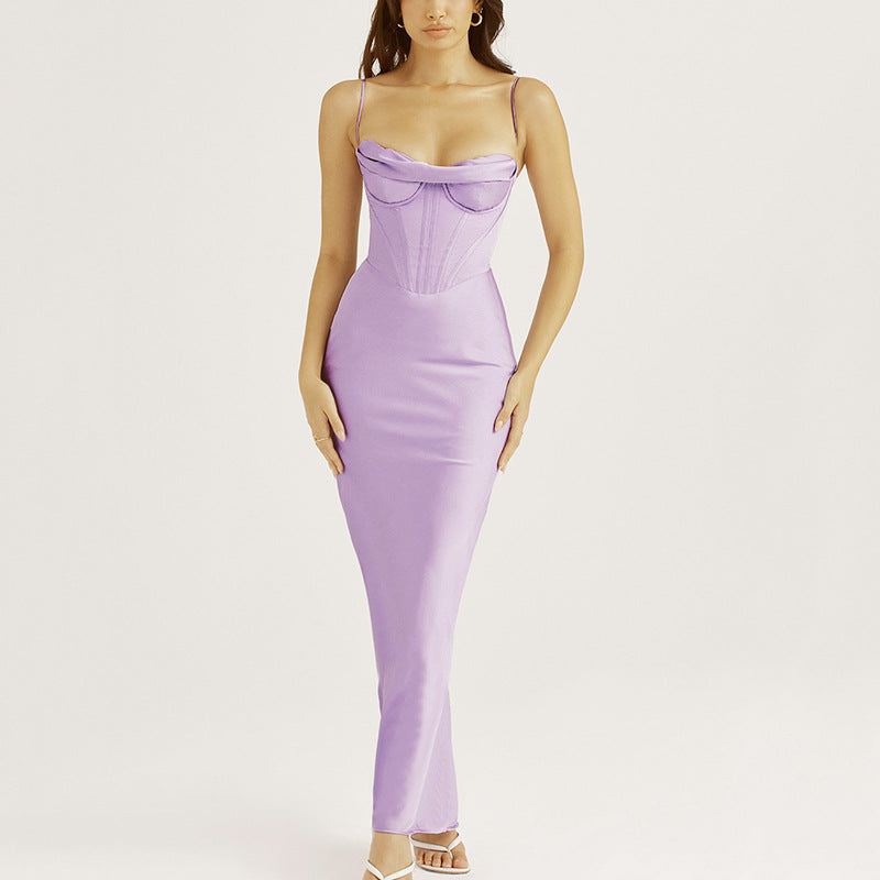 High-end Photogenic New Velvet Collar Draped Dress