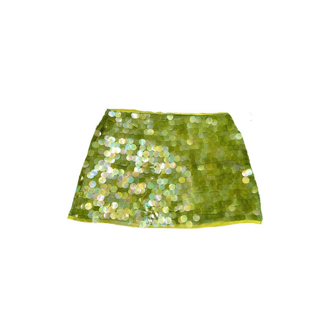 Women's Solid Color Irregular Size Sequin Miniskirt
