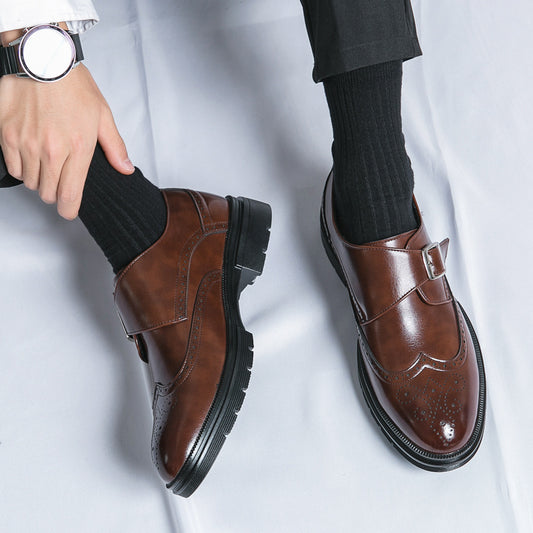 Casual British Pointed Toe Business Formal Wear Working Height-increasing Shoes