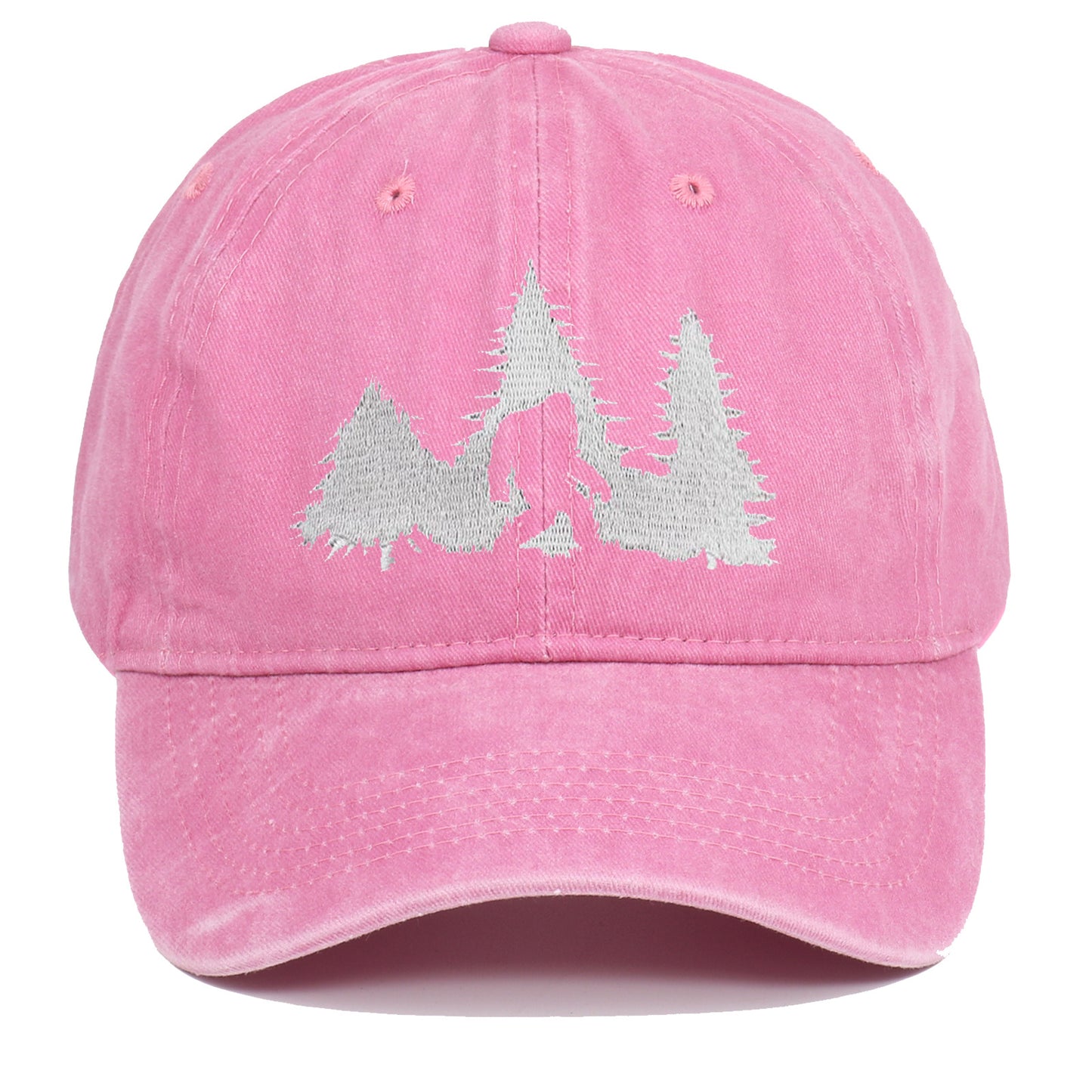 Big Foot Embroidered Baseball Cap Worn Looking Washed-out