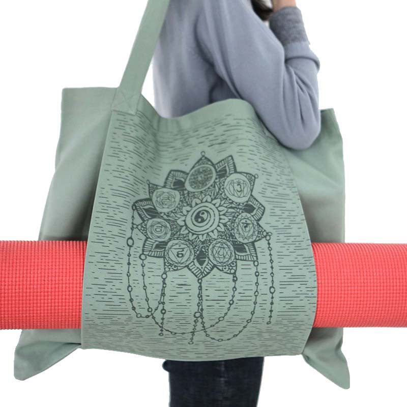 Large Capacity Extra Thick Cotton Canvas Yoga Mat Backpack