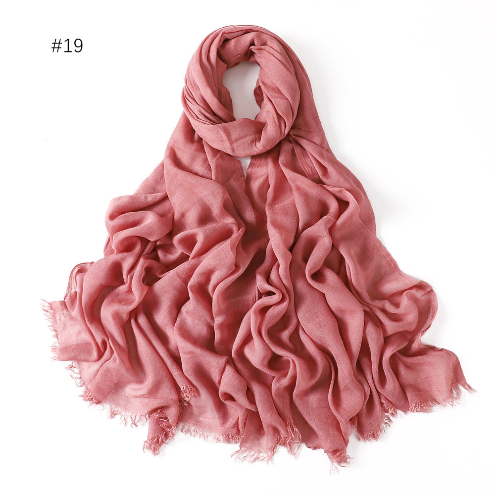 Women's Fashionable Thin Modal Monochrome Rayon Breathable Shawl Scarf