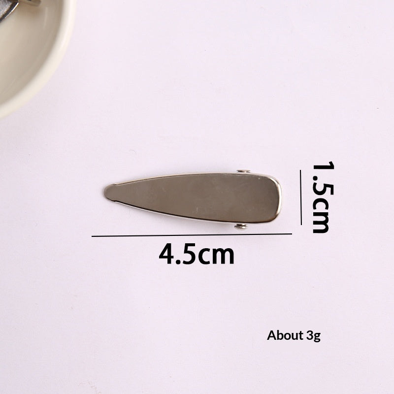Simple Metal Silver Hair Clip Side-style