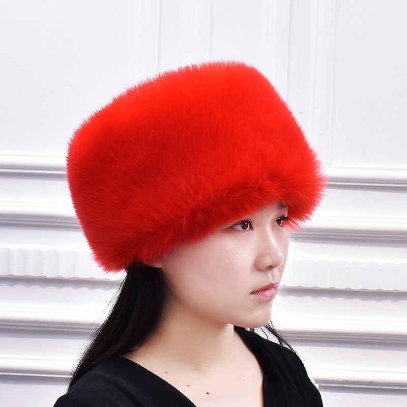 Women's Fashionable All-Match Hat, Northeast Ethnic Style Artificial Wool Hat, Winter