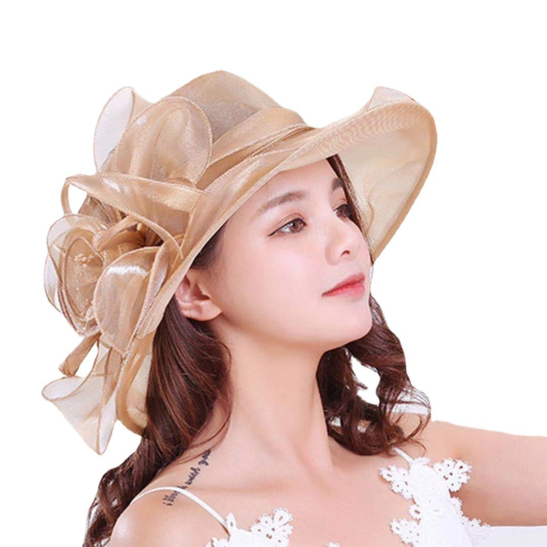 Fashion Gauze Flower Hat Wedding Dress Shadow