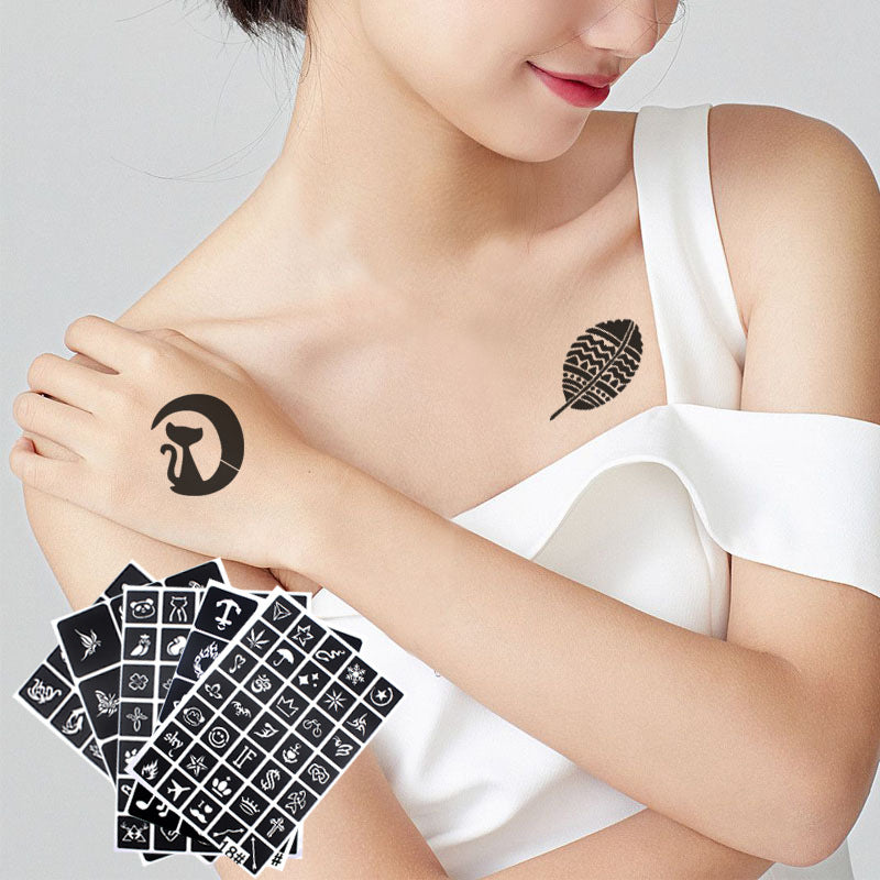 Hollow Tattoo Mold Women's Spray Paint