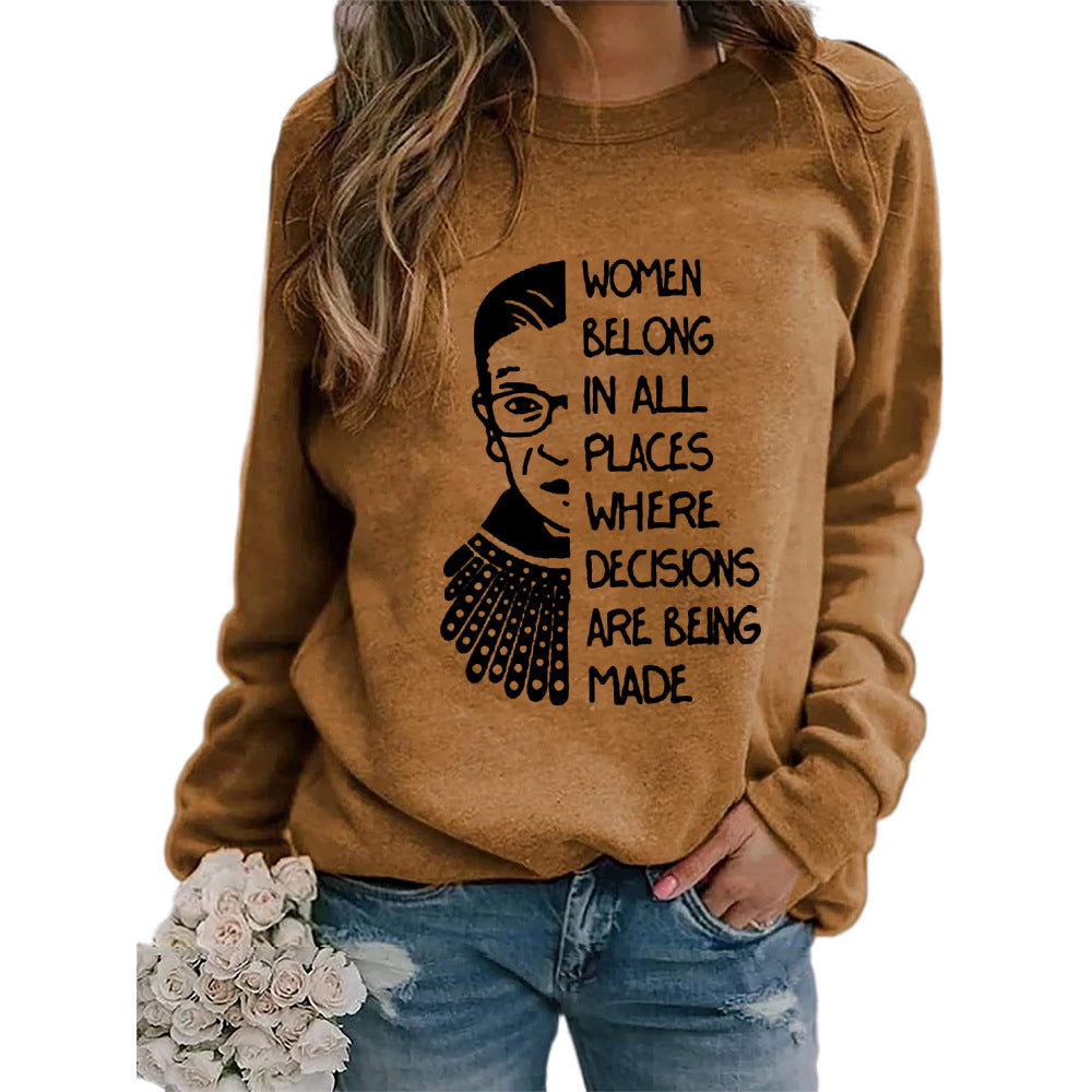 Justice Monogram Print Crew-neck Long-sleeve Sweatshirt