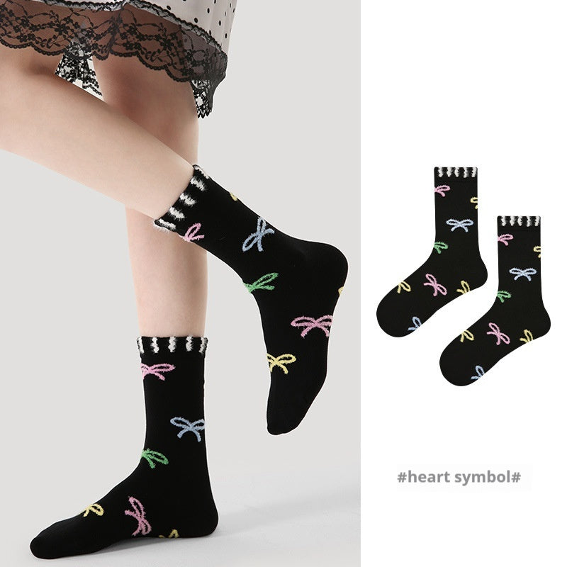 Niche Vintage Court Style Thin Middle-long Stockings
