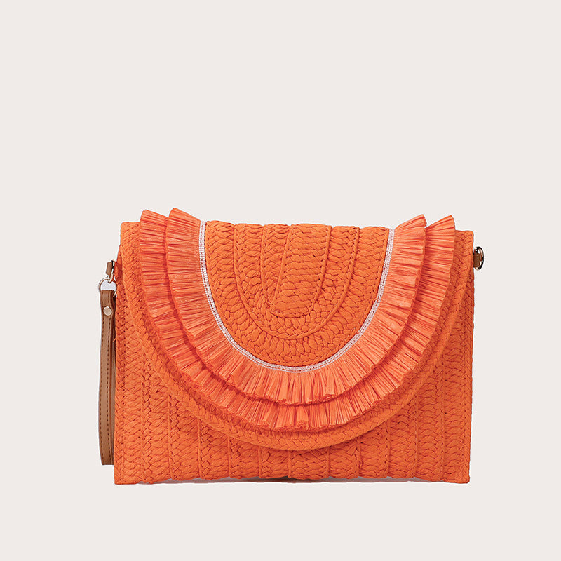 Women's Fashion Straw Bag Diagonal Span