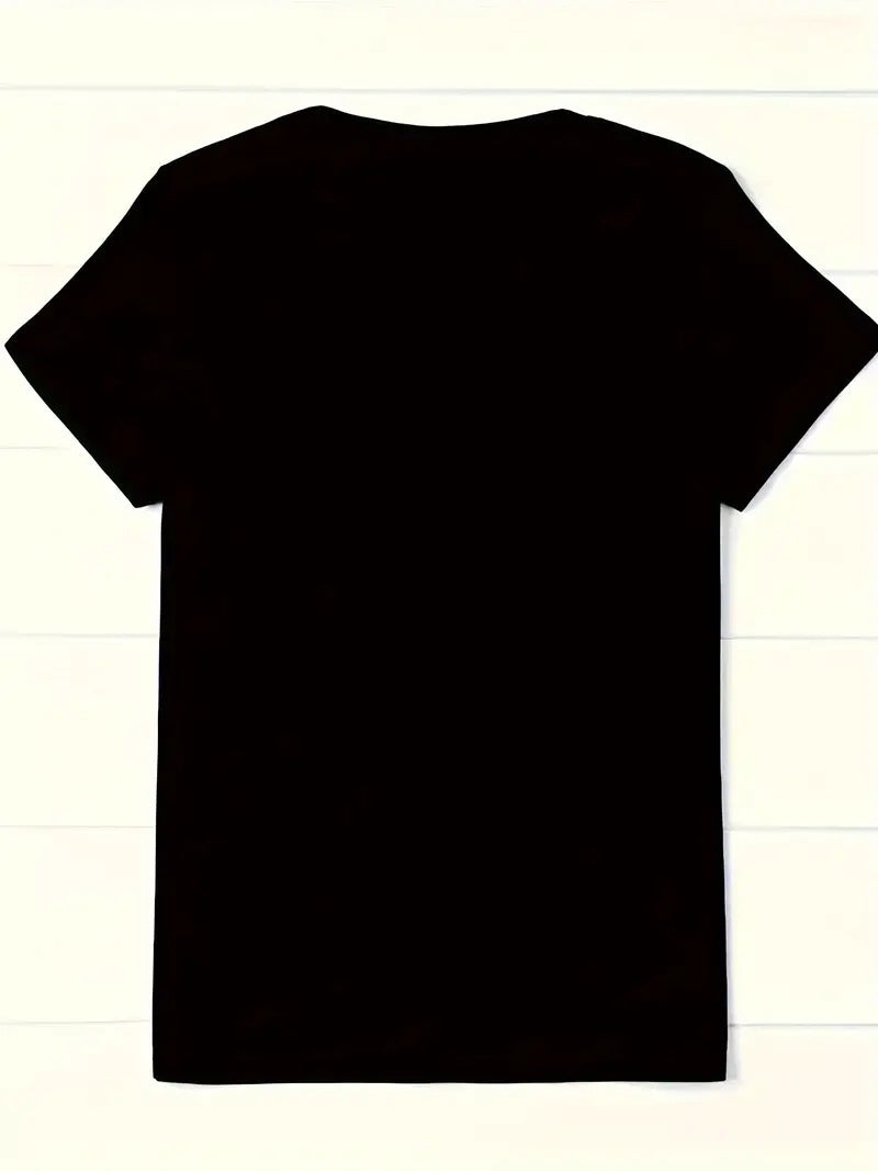 European And American Printed Round Neck T-shirt Spring And Summer Leisure Short Sleeve