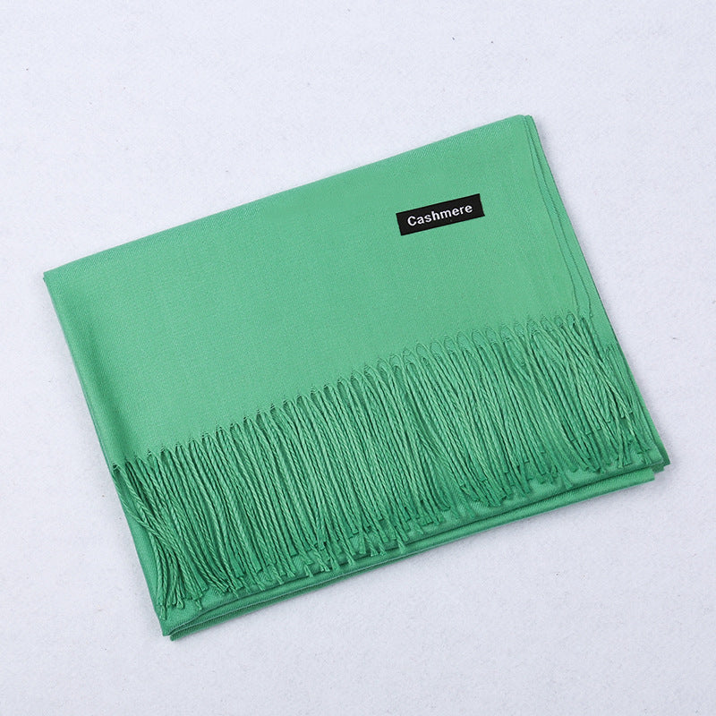 Solid Color Artificial Cashmere Scarf Female 220g Warm Shawl
