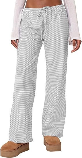 Women's Wide Leg Striped Floral Print Casual Jumpsuit