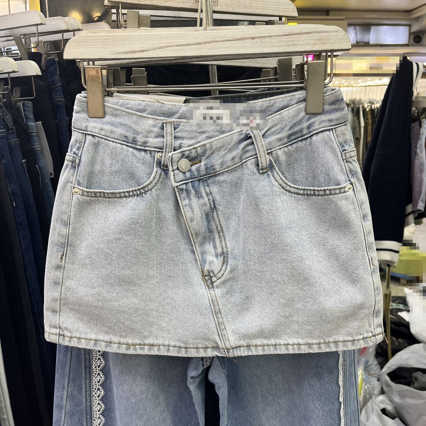 Slim Fit Slimming Versatile High Waist Simple Hot Girl Denim Skirt