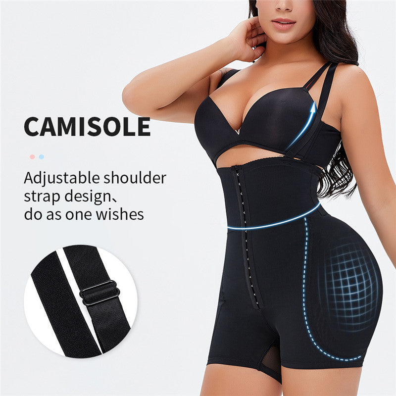 Strap-breasted Crotch-padded Hip-lifting Pants