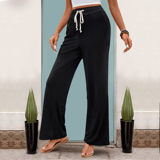 Fashion Women's High Waist Straight Casual Pants