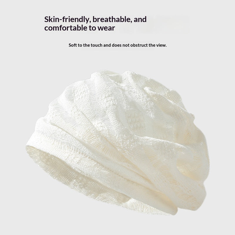 Knitted Hollow Cotton-Linen Face-Slimming Headwrap For Women