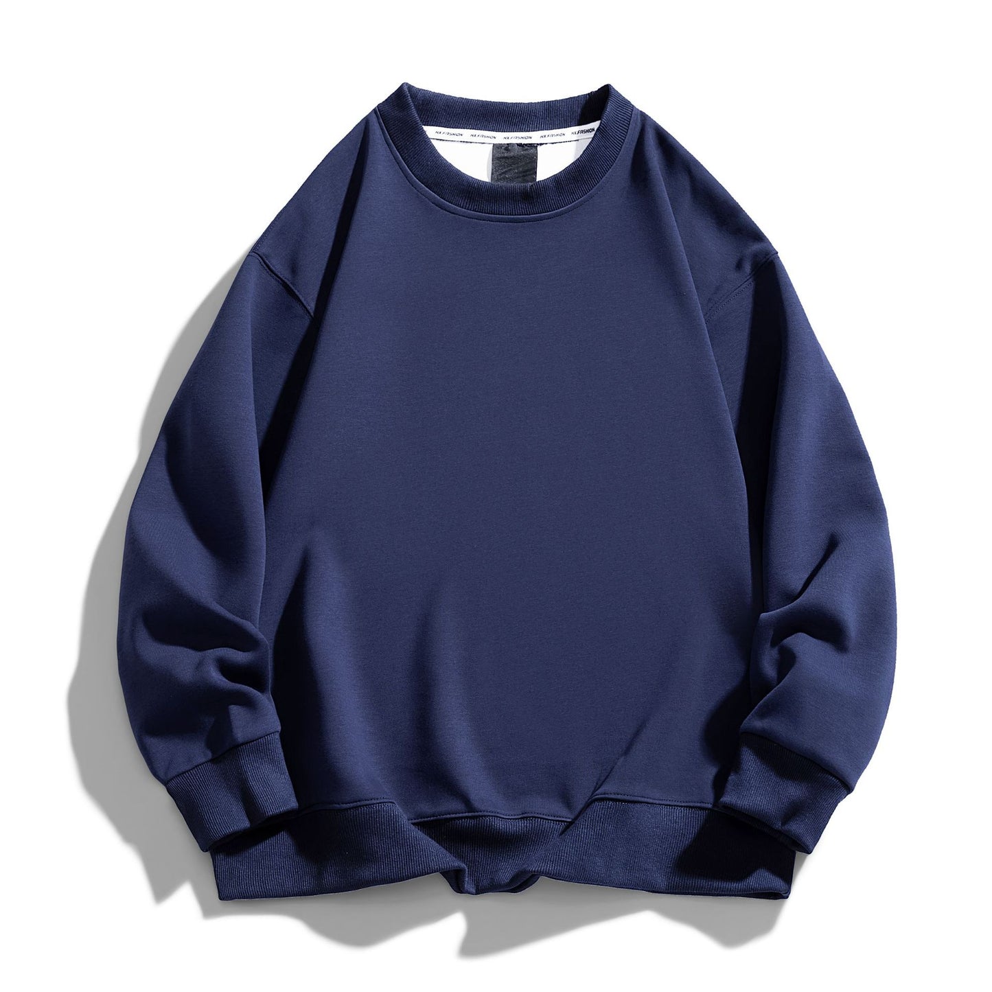 Solid Color Plus Size Round Neck Sweater Casual Pants Suit