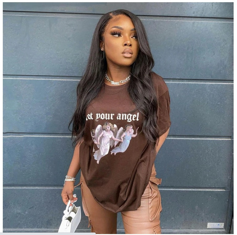 Printed Round Neck Loose And Comfortable Short Sleeve Casual T-Shirt Top