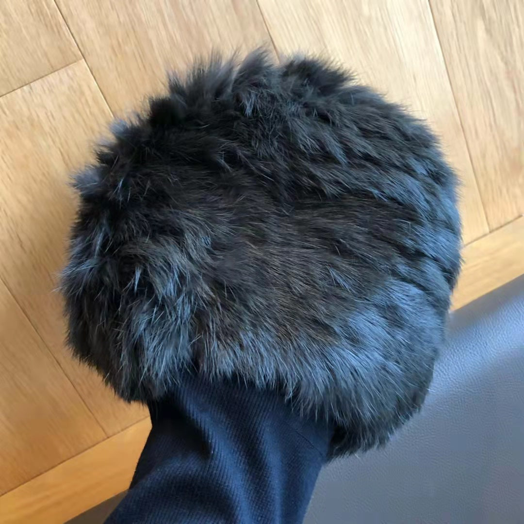 Cute Furry Knitted Wool Hat To Show The Face