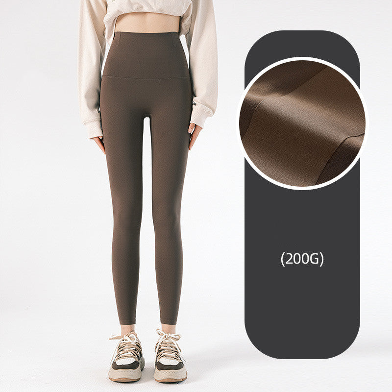 Women Wear Brushed Pants With A High Waist Winter Keep Warm