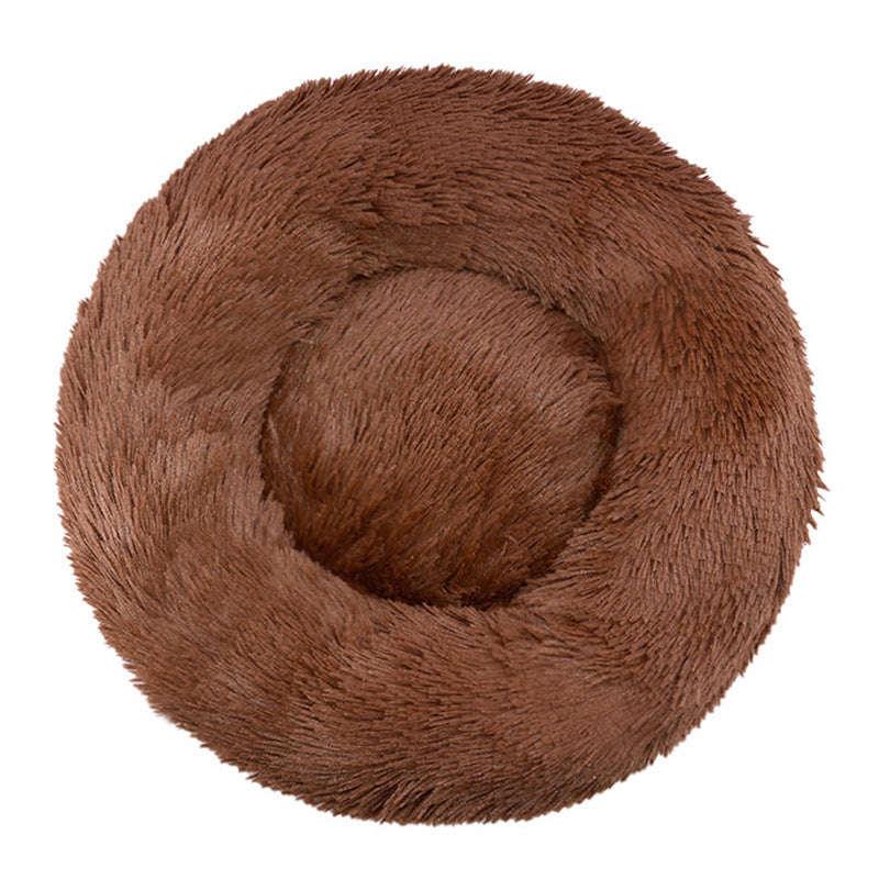 Machine-washable Plush Round Dog Bed