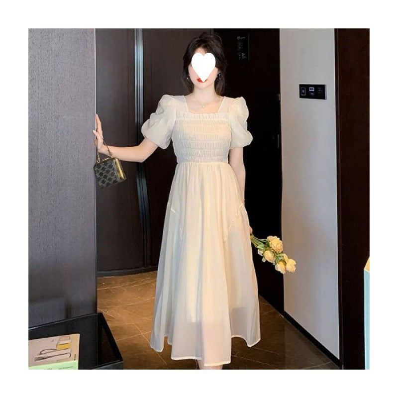 New French-style Elegant Waist-cinching Womens Dress
