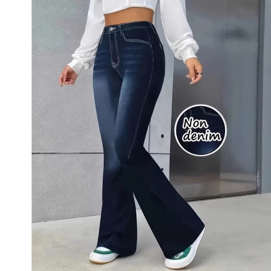American-style Chic High-waisted Slim-fit Bootcut Jeans