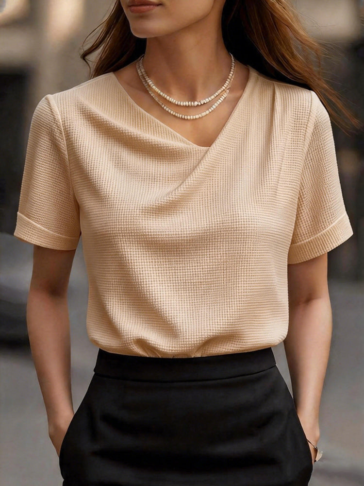 Stylish And Minimalist Womens Short Sleeve Top