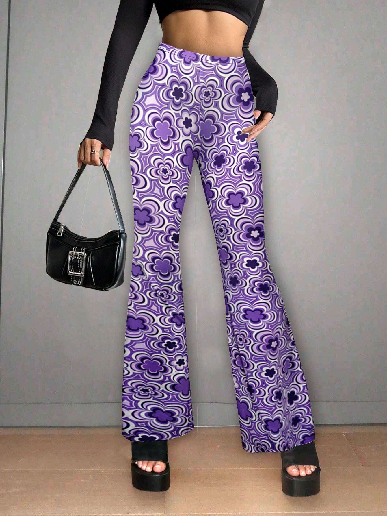 Floral Print Casual Jumpsuit Micro-elasticity