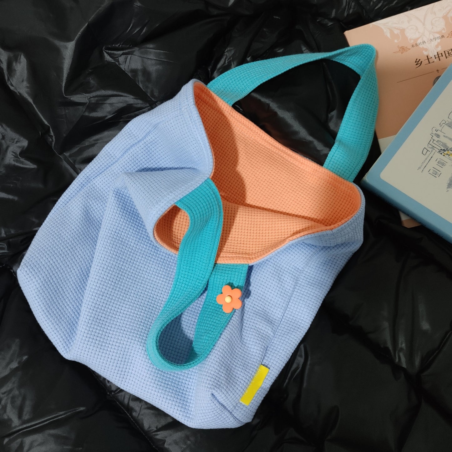 Cute Blue Contrast Tote Bag