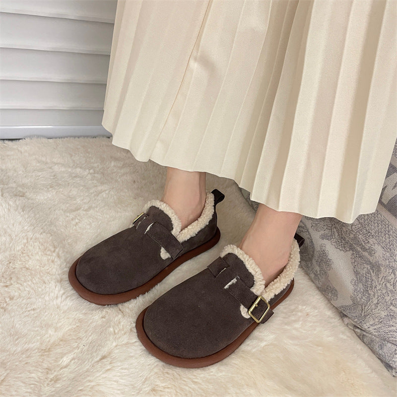 Women's Warm Beanie Shoes With Velvet In Winter