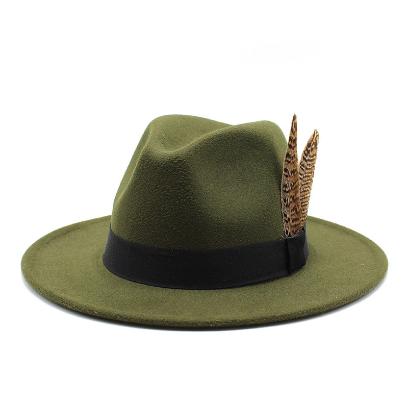 British Style Versatile Flat Border Jazz Hat Woolen