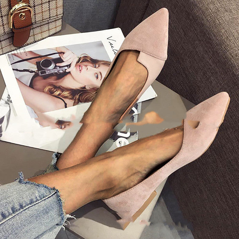 match Casual Shoes Women's Flat-bottomed Color Matching Pointed Toe