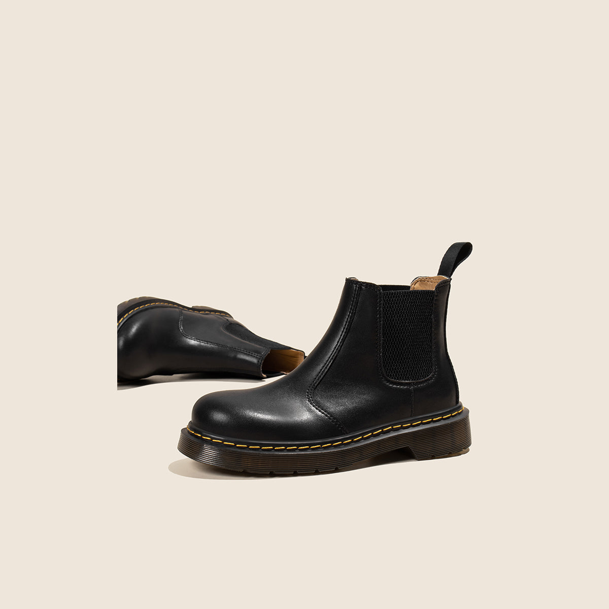 British Style Vintage Boots Children's Short Boots Leather And Cashmere Martin