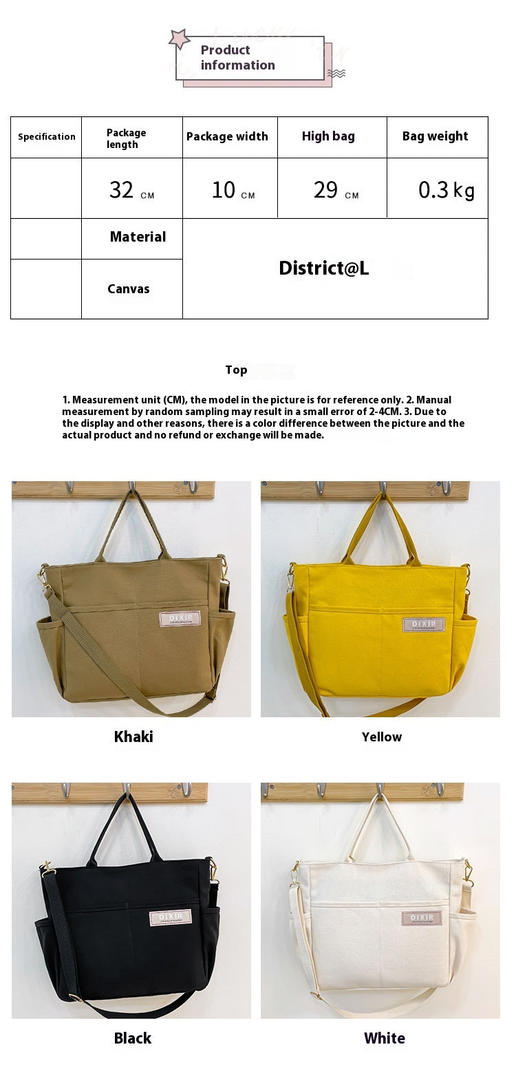 Women's Large-capacity Canvas Shoulder Handbag