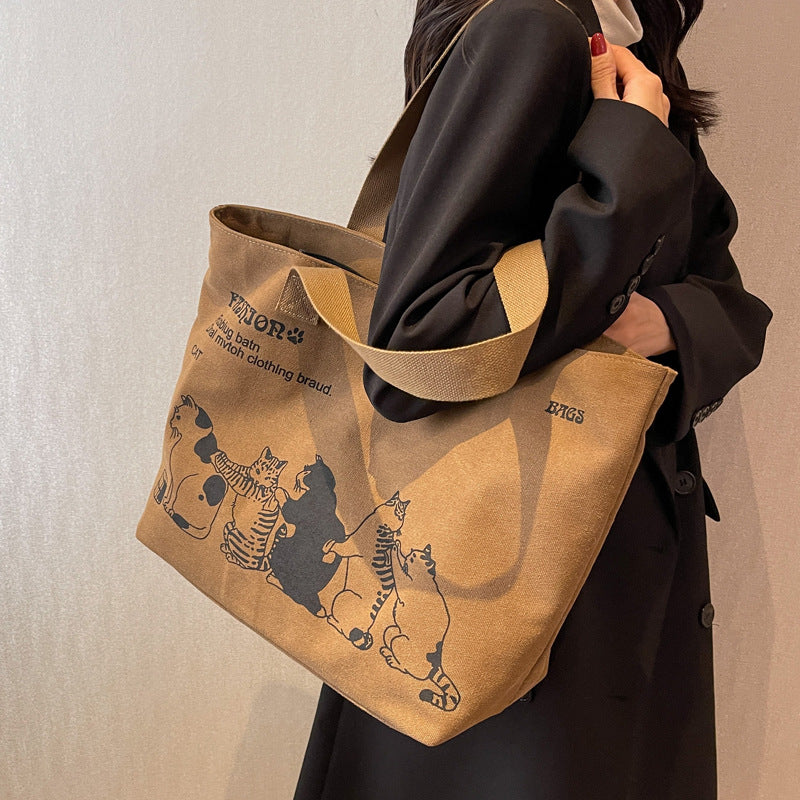 Leisure Commute Large Capacity Women's Canvas Shoulder Bag