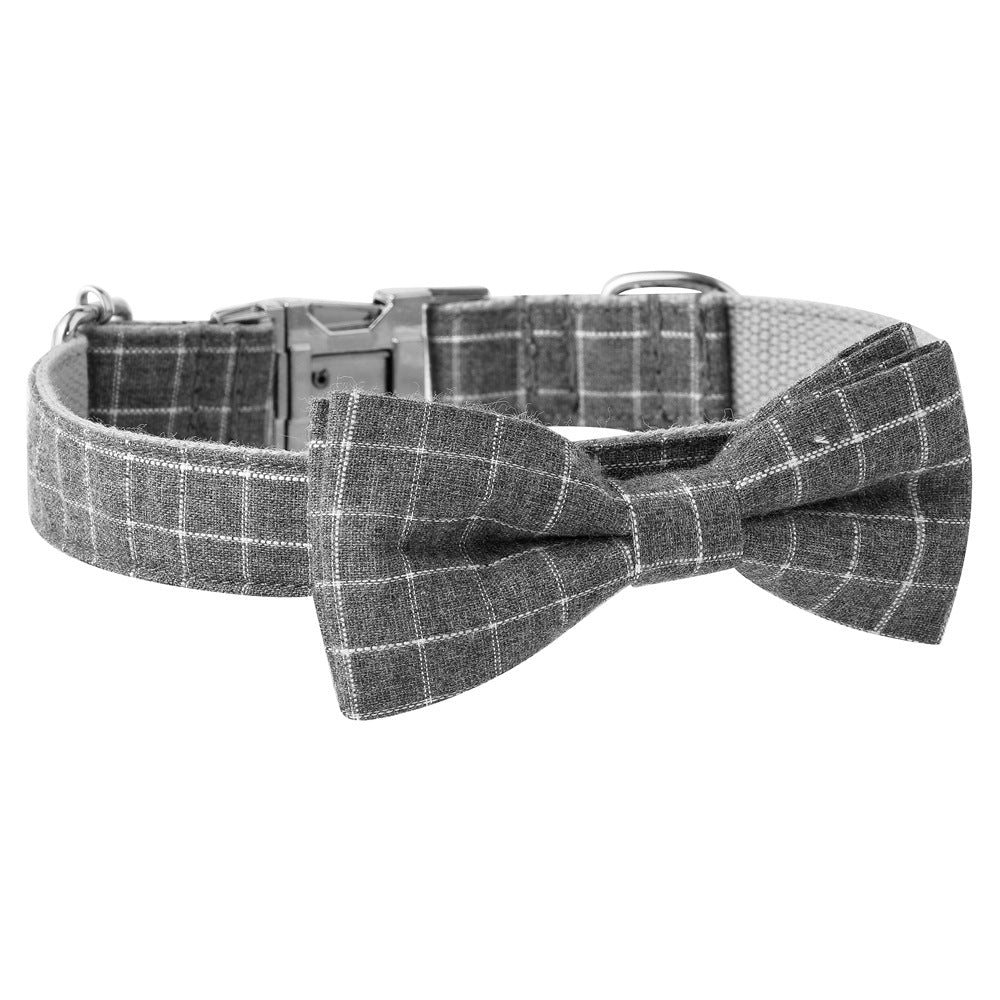 British Style Dog Collar Alloy Socket Plaid