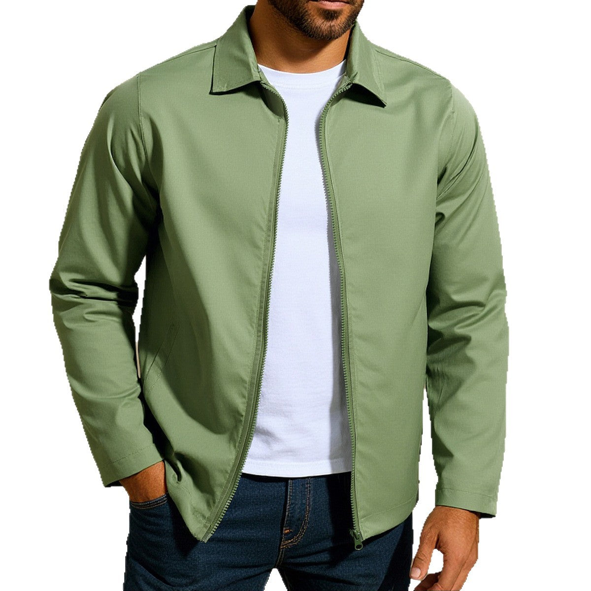 Men's Coat Zipper Raglan Sleeve Cardigan Jacket