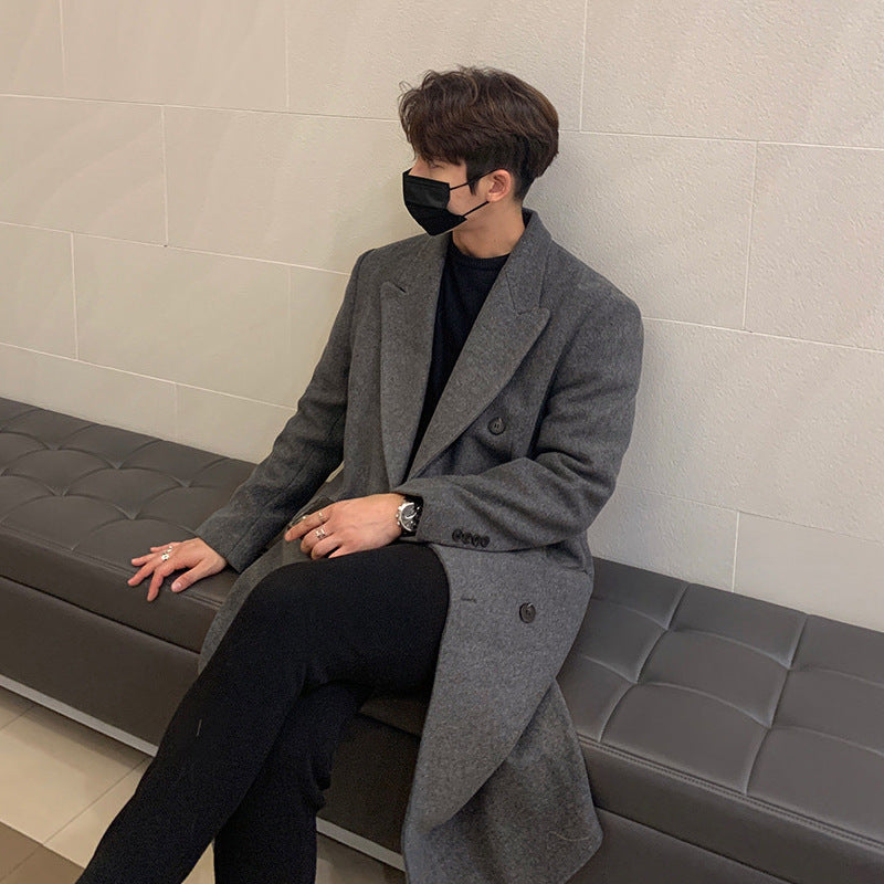 Korean Casual Trendy Wool Coat For Men
