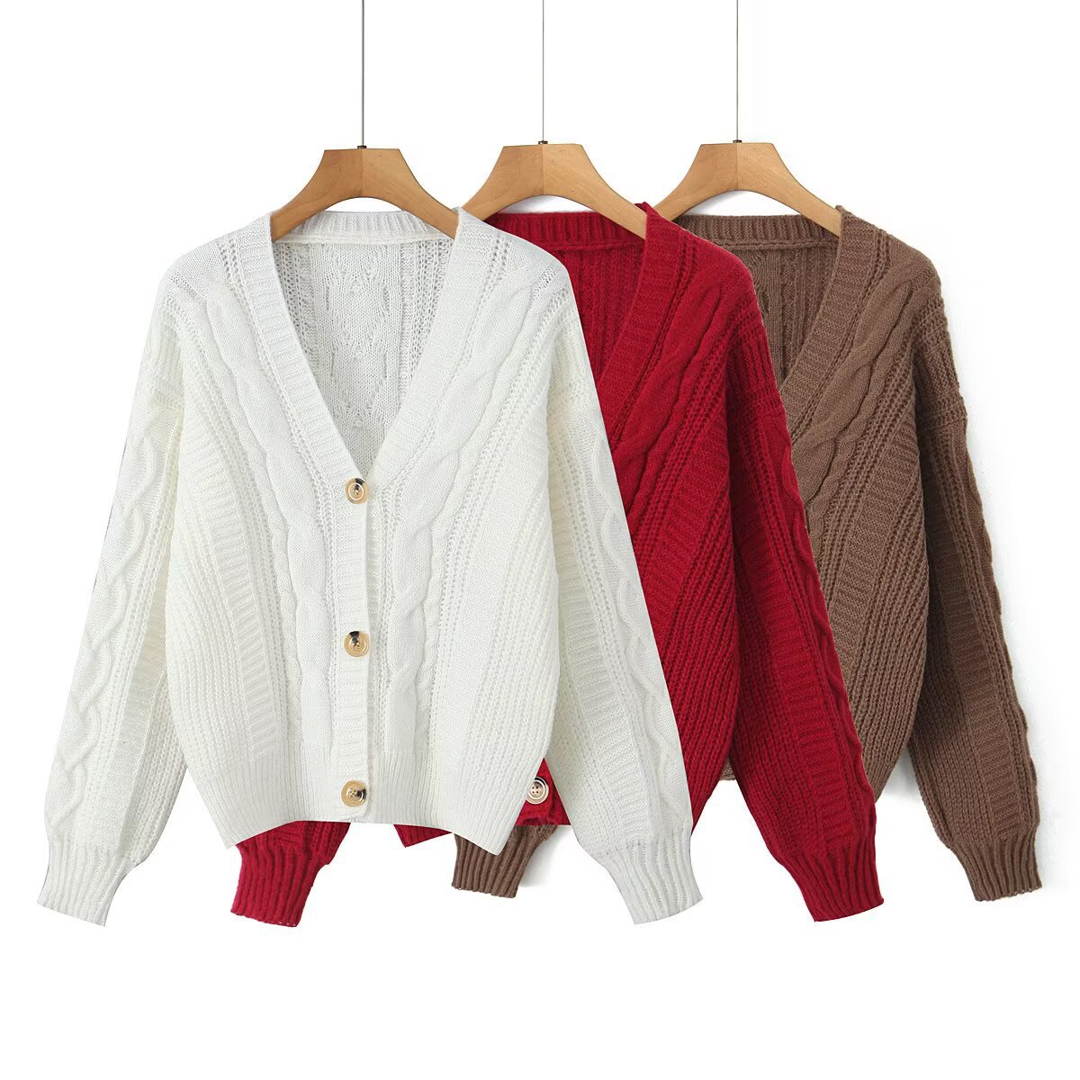 Autumn Fashion New Soft Glutinous Button Long-sleeve Cardigan Sweater