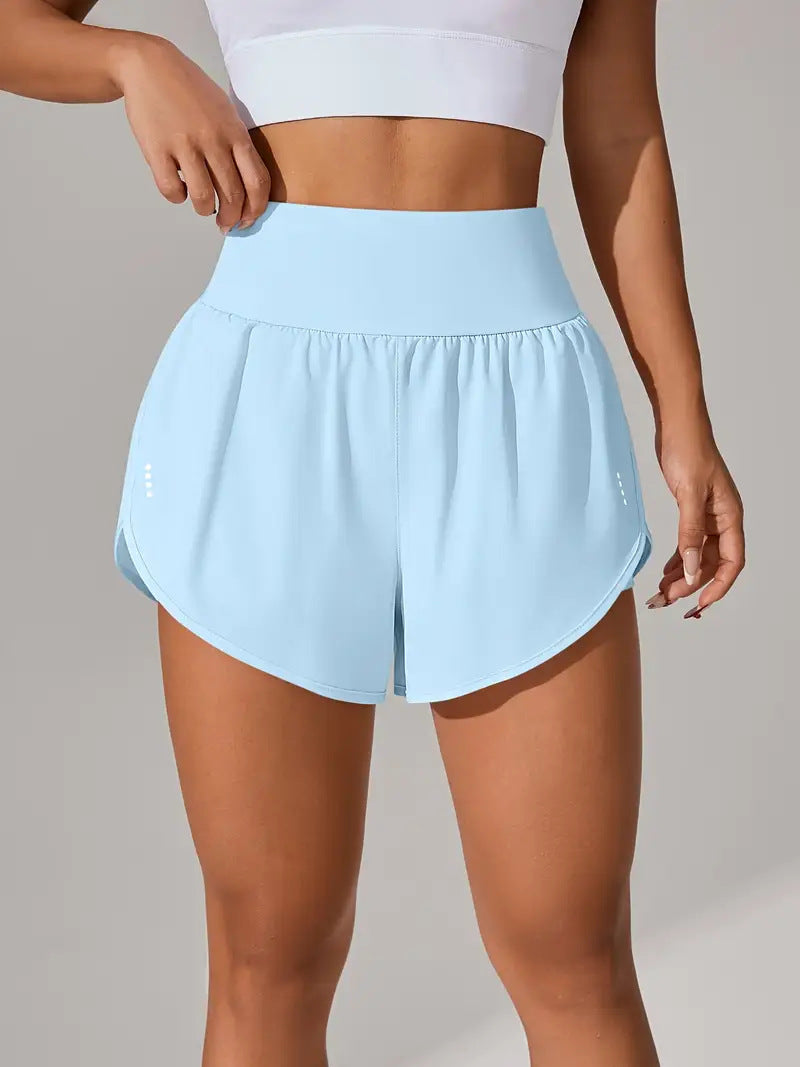 Women's Casual Loose High-Waisted Ruffle Hem Yoga Workout Shorts