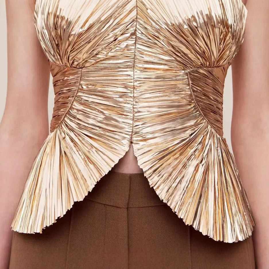 Womens Stylish Sexy Sleeveless Slit-fit Top