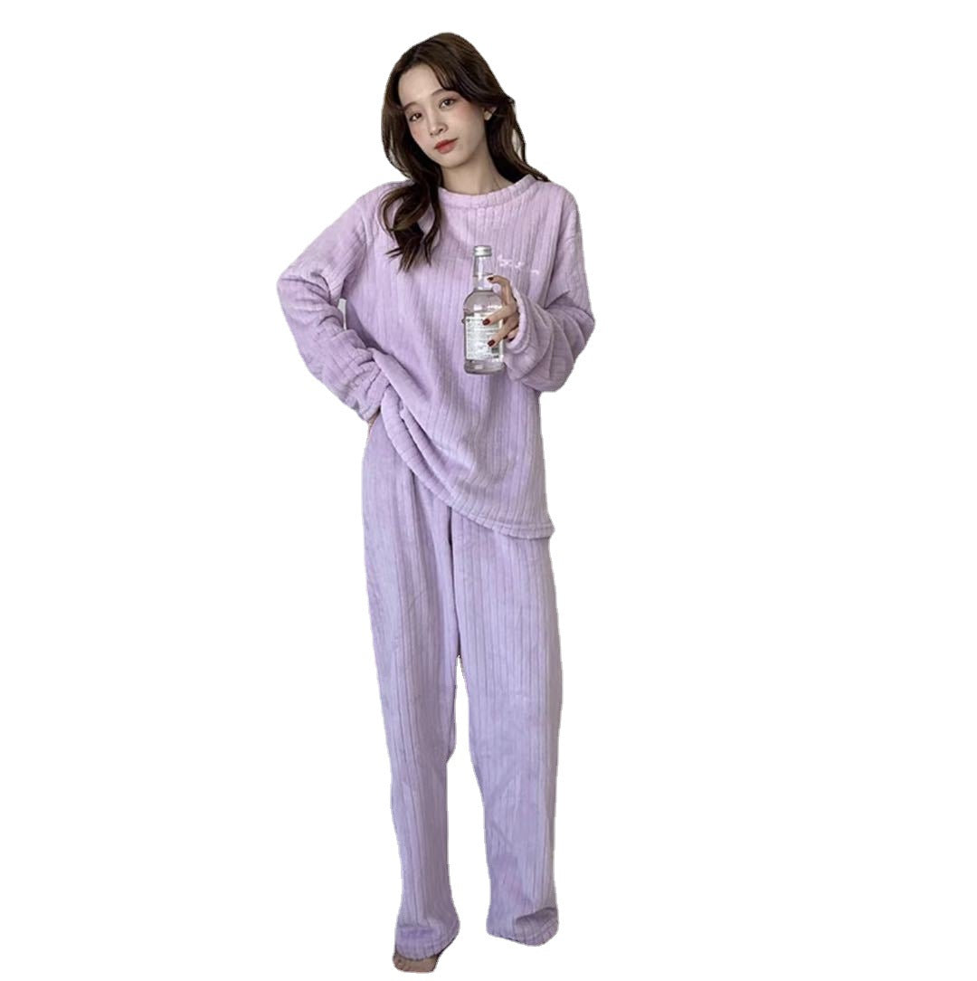 New Vertical Stripe Thickened Warm Home Suit