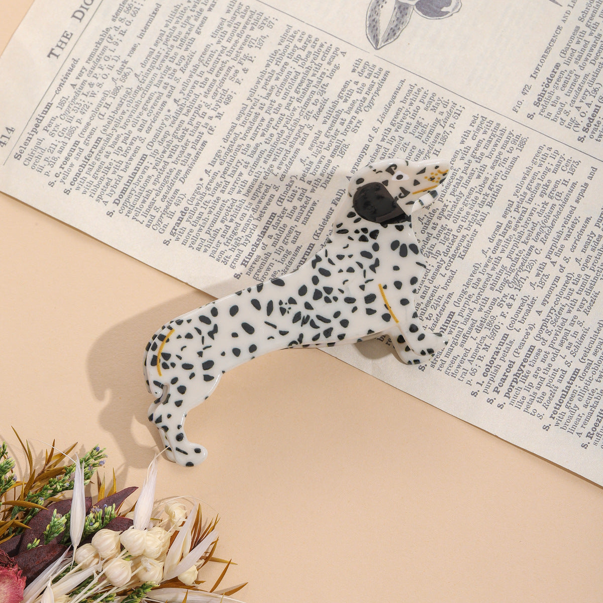 Dachshund Acrylic Hair Clip Shark Clip