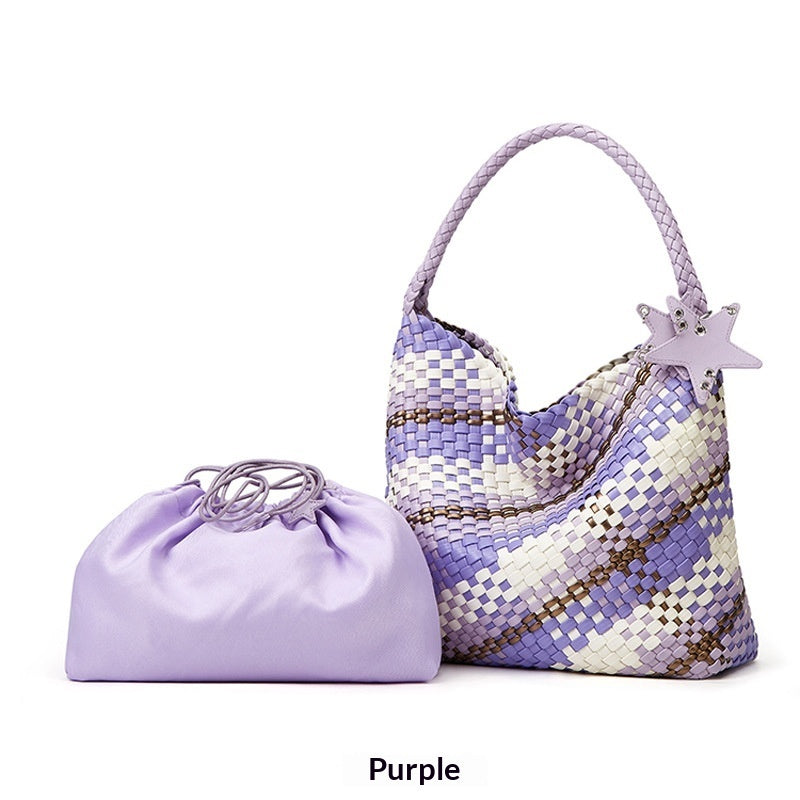 Laid-back Style Single-shoulder Underarm Bucket Bag